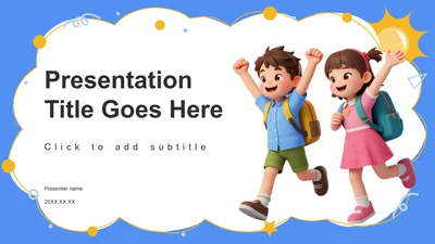 蓝色卡通风教学课件模板PPT主题