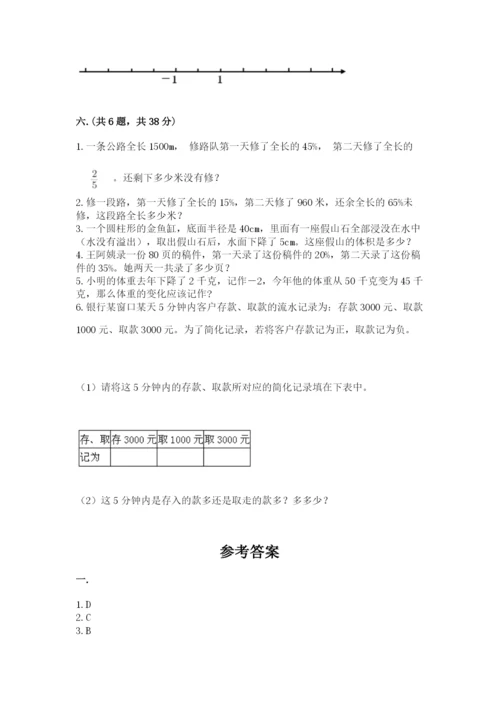 人教版六年级数学小升初试卷【考点梳理】.docx