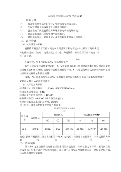 适筋梁受弯破坏试验设计方案和对策