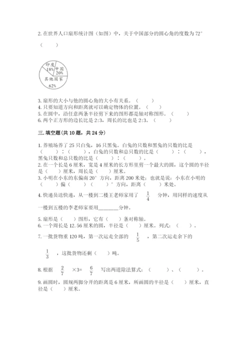 2022六年级上册数学期末测试卷【名校卷】.docx