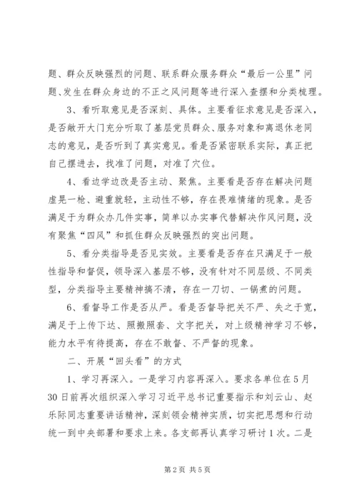 党的群众路线回头看活动实施方案.docx