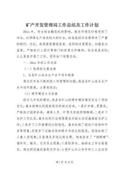 矿产开发管理局工作总结及工作计划.docx