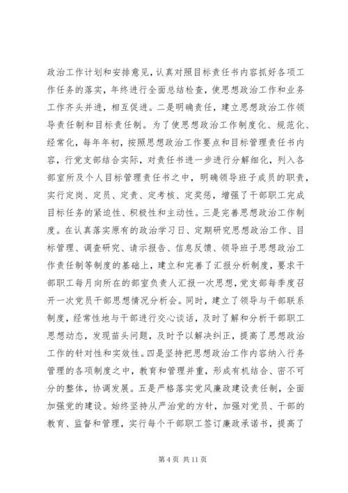 支行思想政治情况自查汇报.docx