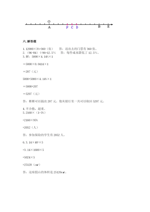 重庆市铜梁县六年级下册数学期末测试卷及参考答案一套.docx