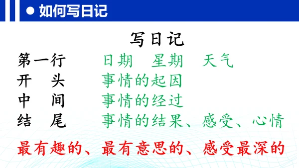 统编版三年级上册语文第二单元 《习作：写日记》课件
