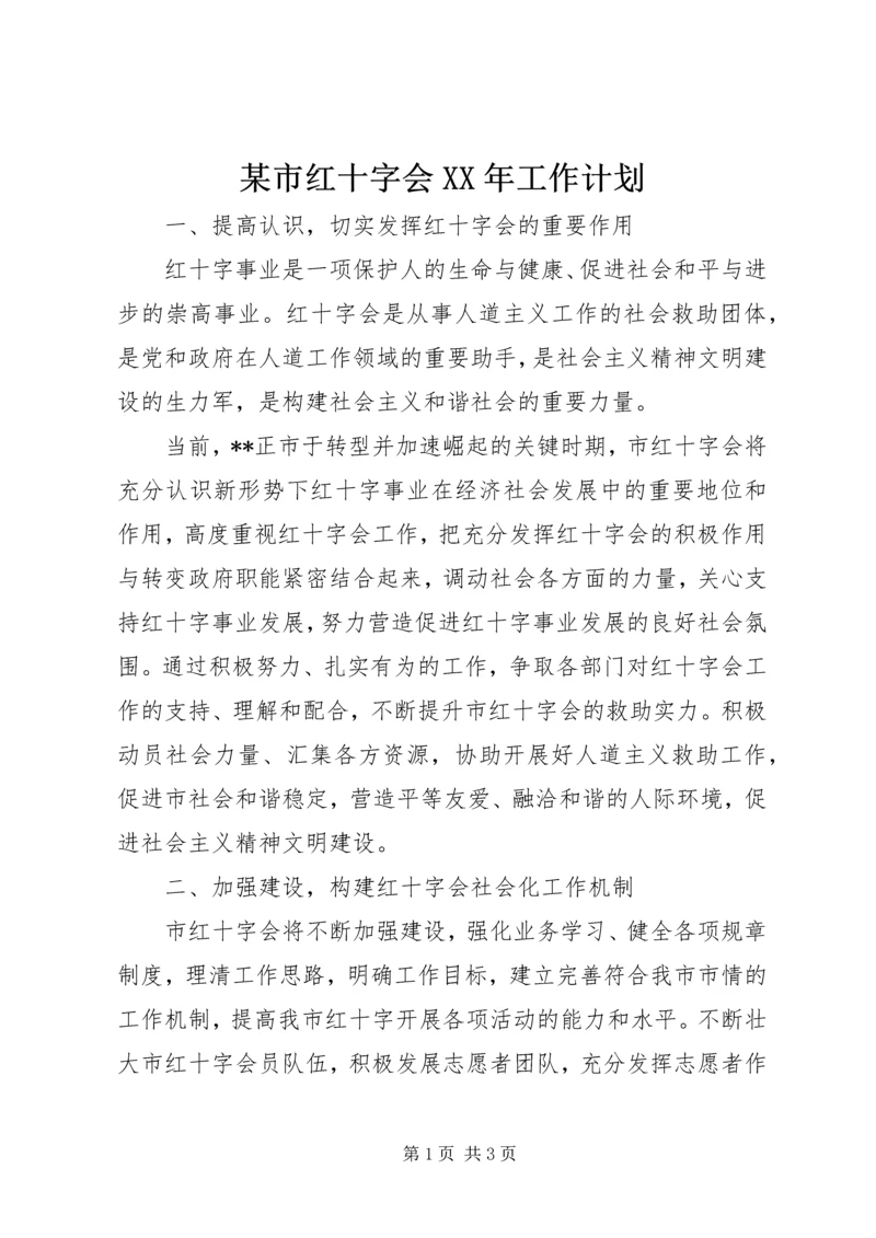 某市红十字会XX年工作计划.docx