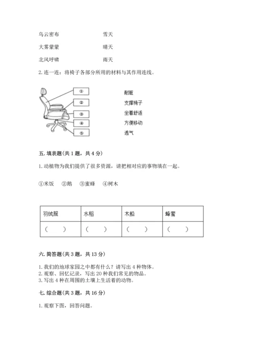 教科版二年级上册科学期末测试卷含完整答案【网校专用】.docx