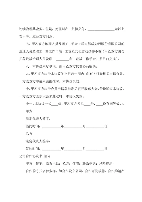 公司合作协议书7篇