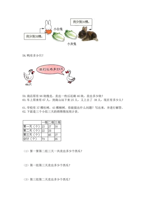 小学二年级上册数学应用题100道含解析答案.docx