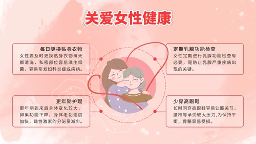 粉色简约女性生理健康PPT模板