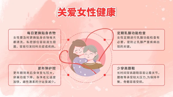 粉色简约女性生理健康PPT模板