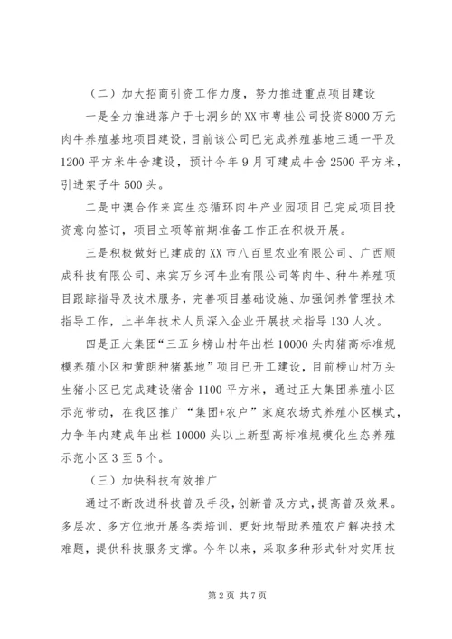 畜牧局XX年上半年工作总结及下半年工作计划精编.docx