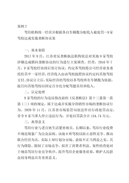 江苏省反垄断反不正当竞争执法十大典型案例