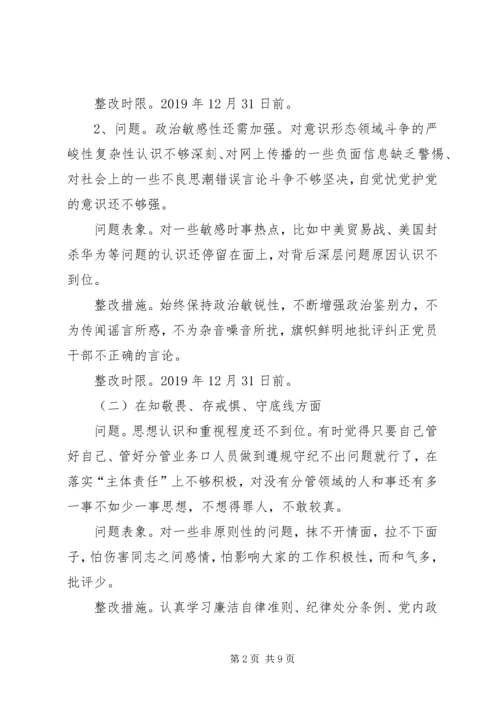某某党员同志思想问题清单及整改措施.docx