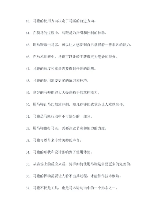 关于马鞭的好词好句