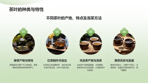 绿色小清新茶文化茶艺介绍通用模板PPT模板