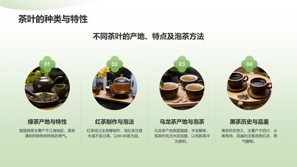 绿色小清新茶文化茶艺介绍通用模板PPT模板