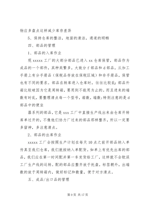 仓管工作总结心得范文精选.docx