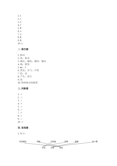 教科版科学四年级上册第一单元声音测试卷精品（易错题）.docx