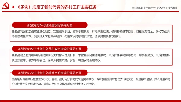 学习解读中国共产党农村工作条例PPT模板