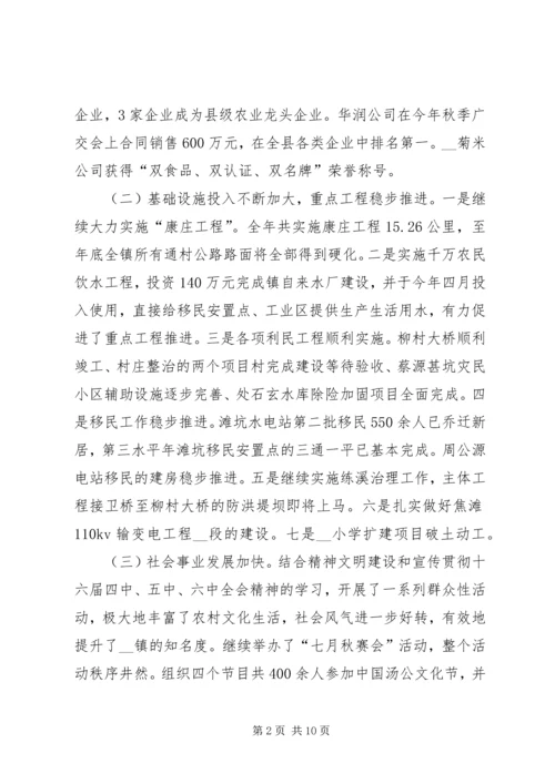 乡镇工作总结及工作安排.docx