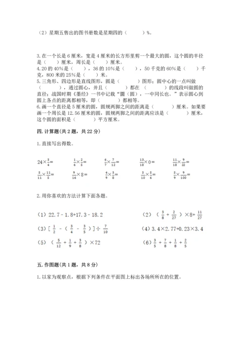 人教版六年级上册数学期末测试卷含答案（名师推荐）.docx