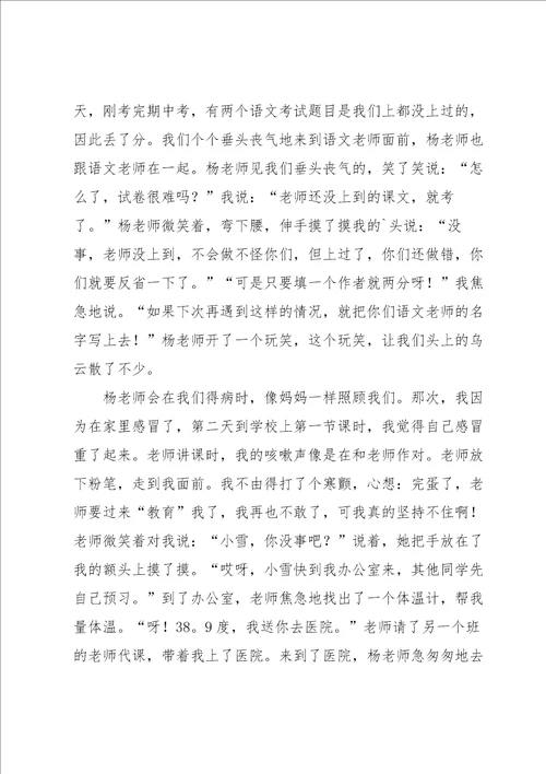 老师写人作文集锦6篇