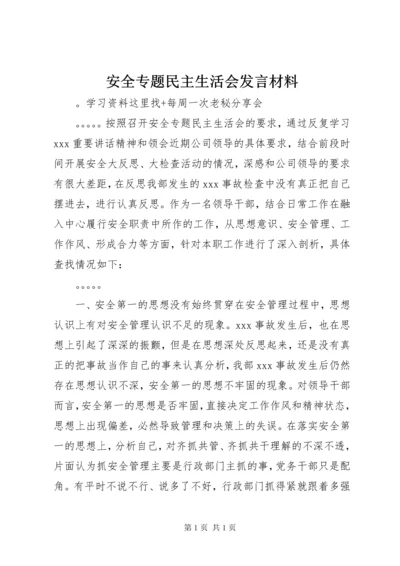 安全专题民主生活会发言材料 (2).docx