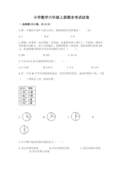 小学数学六年级上册期末考试试卷附参考答案（典型题）.docx