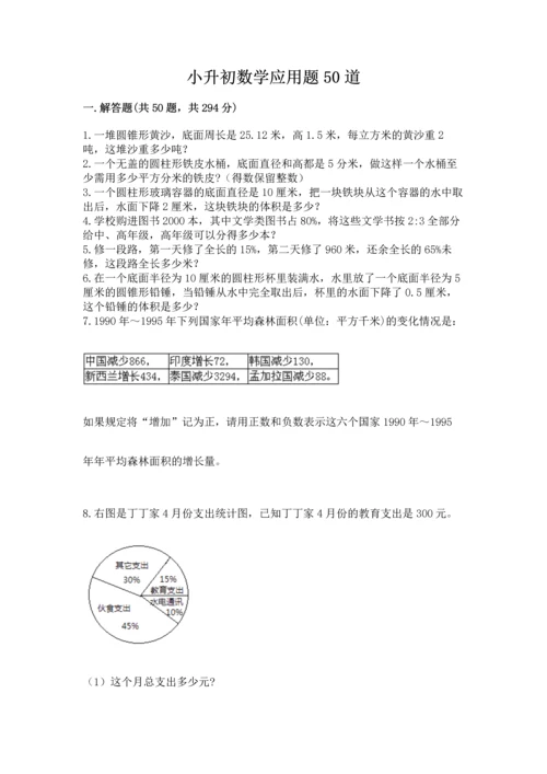 小升初数学应用题50道附答案（培优a卷）.docx