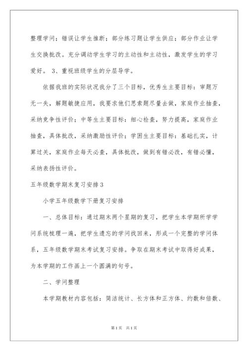 2022五年级数学期末复习计划.docx