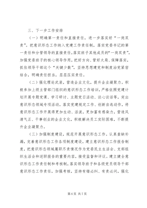 XX年公司意识形态责任制落实情况汇报材料.docx