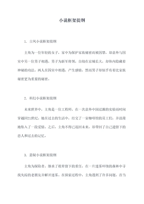 小说框架提纲