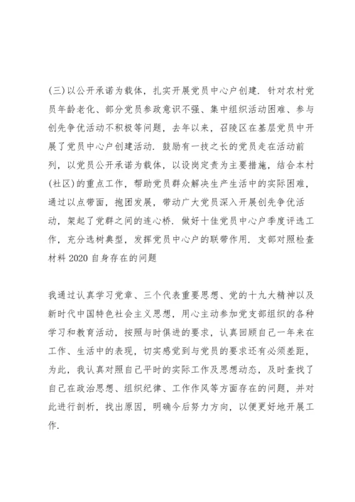 支部对照检查材料2020自身存在的问题.docx