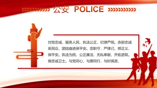 红色大气公安警察工作汇报PPT动态模板