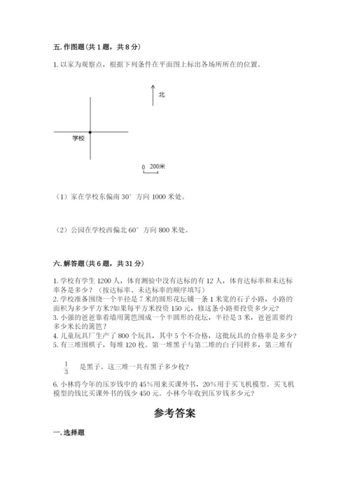 人教版小学六年级上册数学期末测试卷（考点提分）.docx