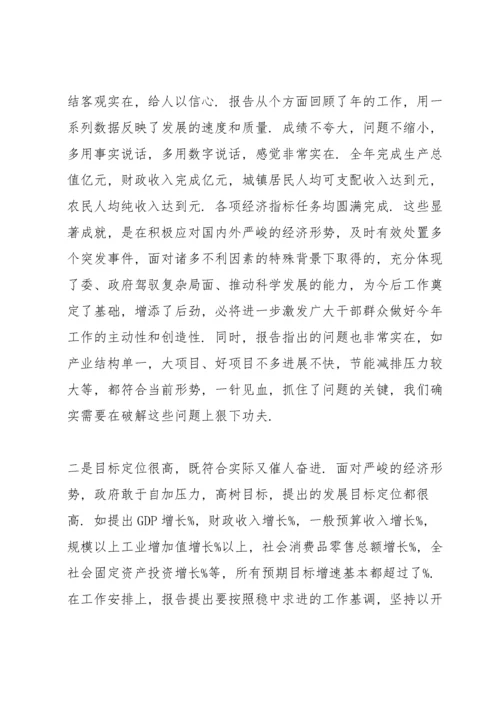 讨论政府工作报告如何发言.docx