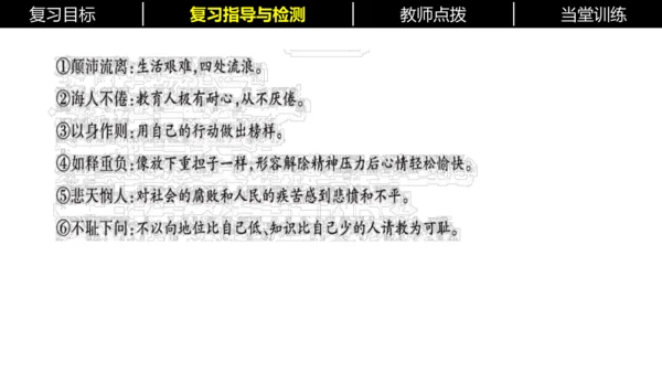 七年级下册语文复习专题二：字词梳理 课件（含截屏）