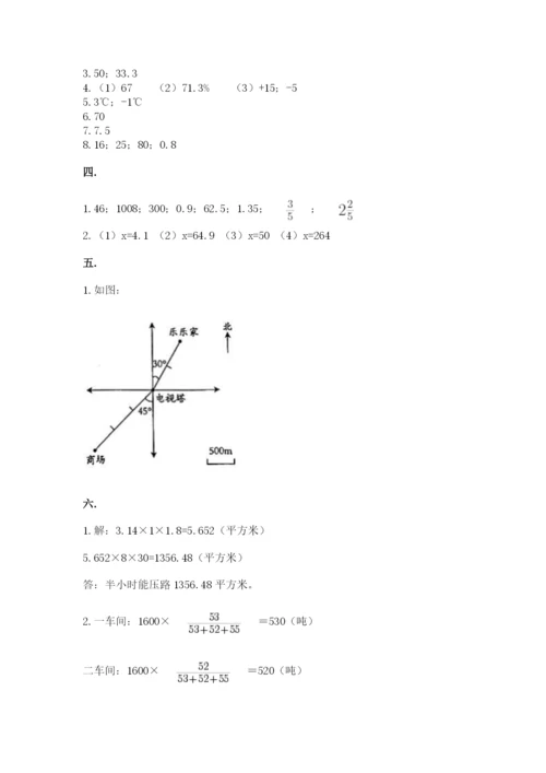 人教版数学六年级下册试题期末模拟检测卷精品（巩固）.docx