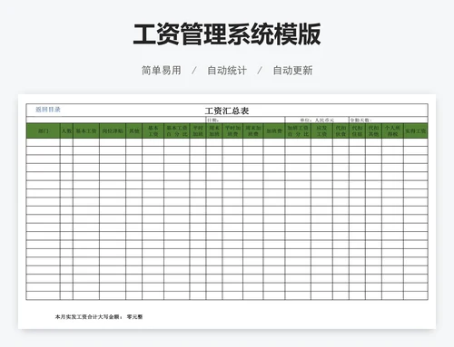 工资管理系统模版