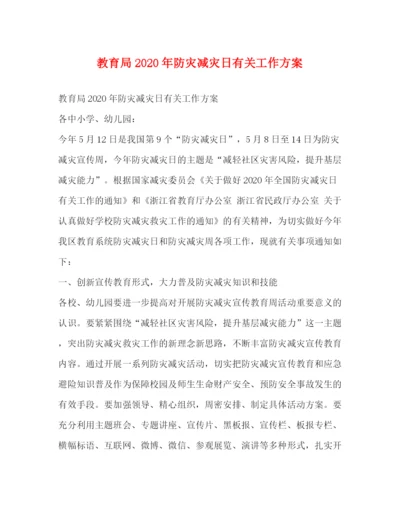 精编之年防灾减灾日有关工作方案.docx