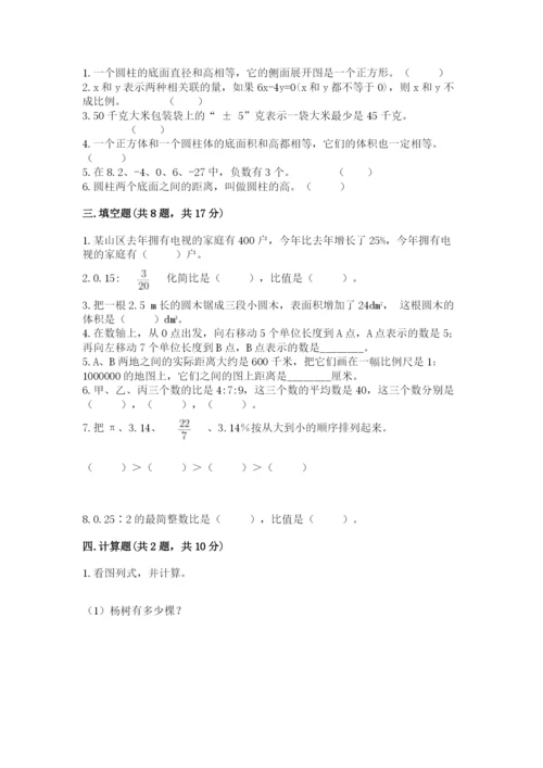 宿豫县六年级下册数学期末测试卷推荐.docx
