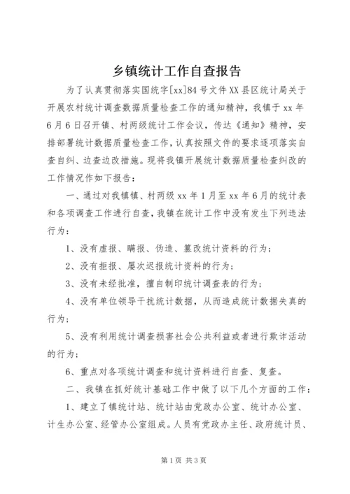 乡镇统计工作自查报告.docx