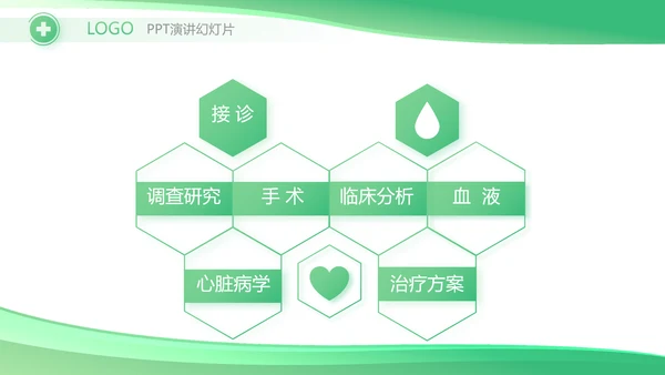 绿色大气医疗公司宣传工作总结汇报动态PPT