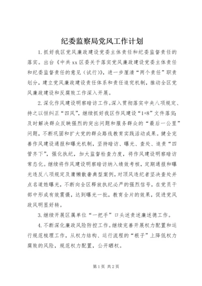 纪委监察局党风工作计划.docx