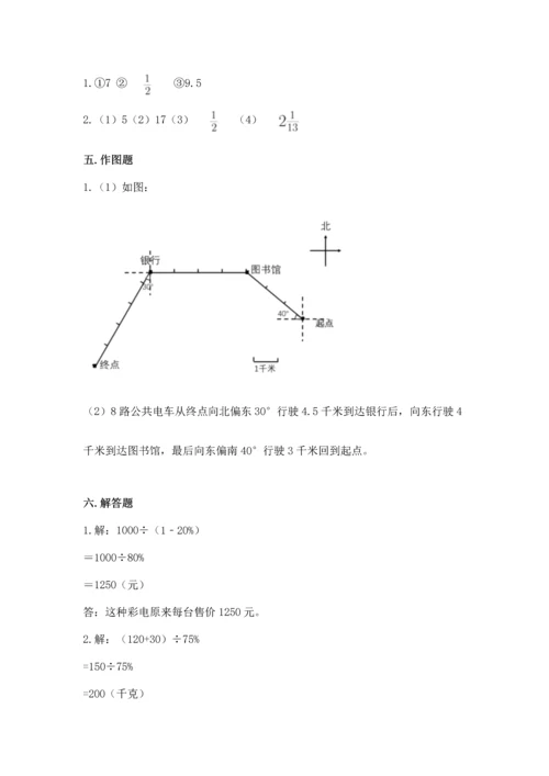 小学数学六年级上册期末卷含完整答案（网校专用）.docx