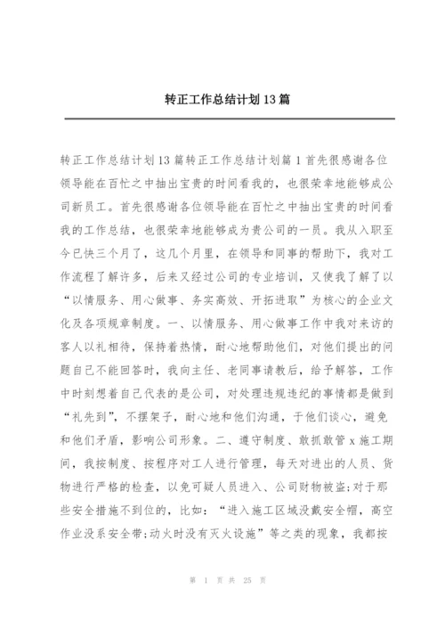转正工作总结计划13篇.docx