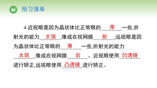 2024-2025学年人教版物理八年级上册5.4 眼睛和眼镜课件（24页ppt）