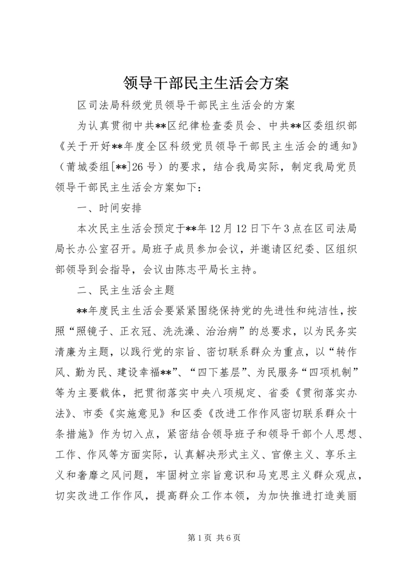 领导干部民主生活会方案 (3).docx