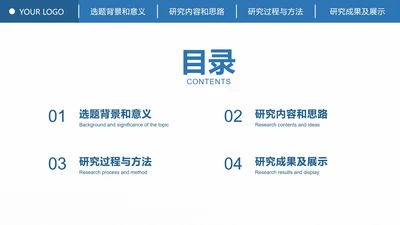 导航栏论文开题报告目录PPT模板